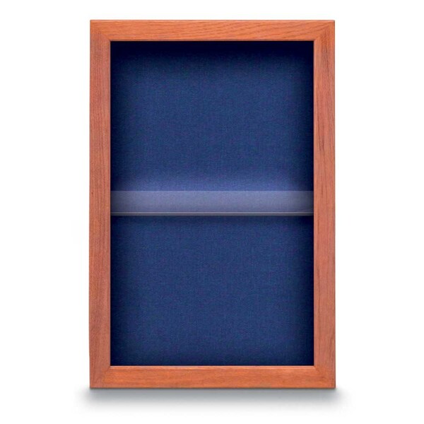 Indoor Enclosed Combo Board, 48"x36", Black Frame/Blue & Cobalt